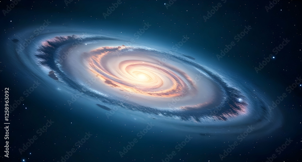 Fototapeta premium Artistic Galaxy with Bright Central Core and Swirling Arms