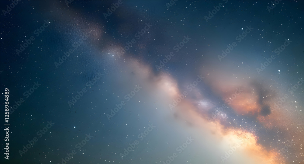 Fototapeta premium Vibrant Cosmic Nebula with Starry Background and Bright Colors