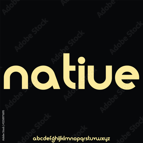 Modern geometric alphabet display font vector Native typography style design