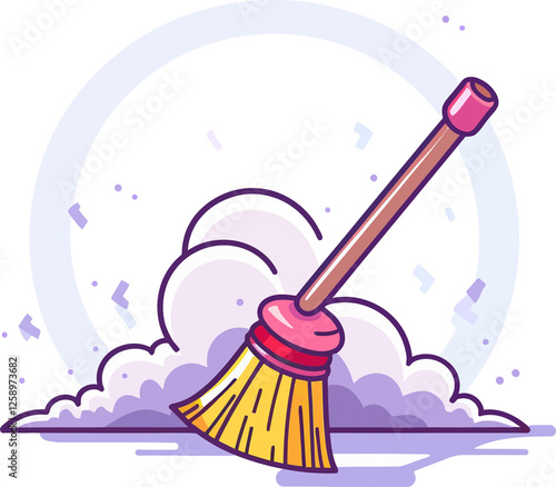 cartoon illustration of a broom