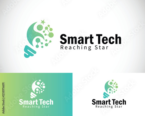 bulb logo creative design concept technology science molecule innovation icon