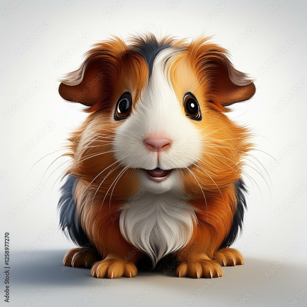 Niedliches Meerschweinchen, weißer Hintergrund Niedliches Meerschweinchen, weißer Hintergrund