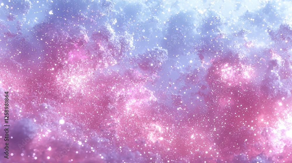Fototapeta premium Pink and blue nebula, cosmic dust, star field, galaxy background, space art