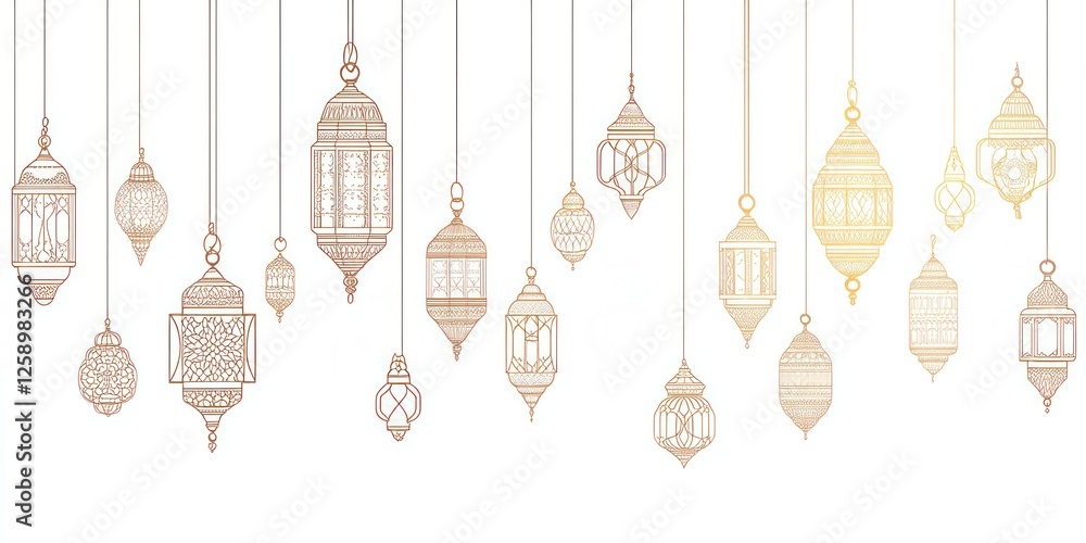 Elegant Ornate Lanterns: A Delicate Golden Hanging Design Elegant Ornate Lanterns: A Delicate Golden Hanging Design