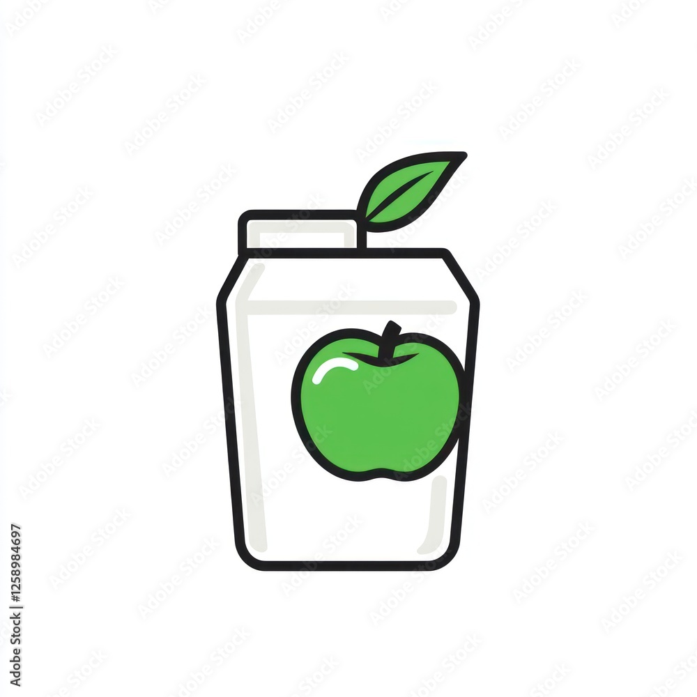 Apple Juice Carton Graphic Illustration Apple Juice Carton Graphic Illustration