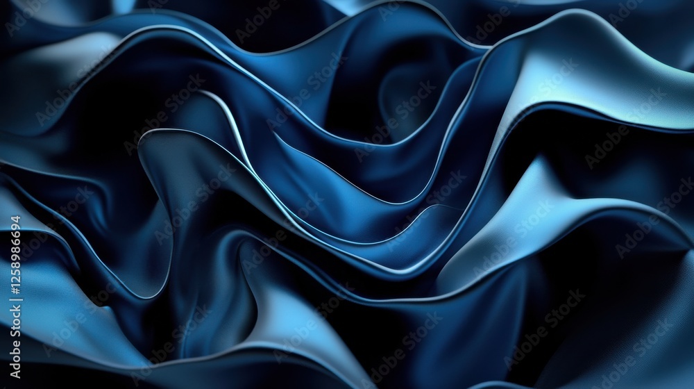 Fototapeta premium A blue fabric with a wave pattern