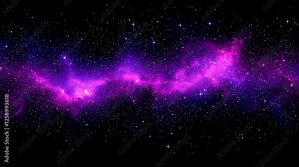 Fototapeta premium Purple nebula in space, cosmic background, starfield, astronomy, science