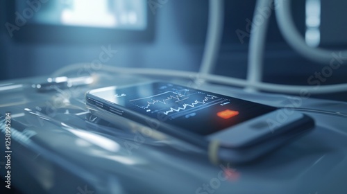 Wallpaper Mural Futuristic Medical Smartphone Displaying Vital Signs Torontodigital.ca