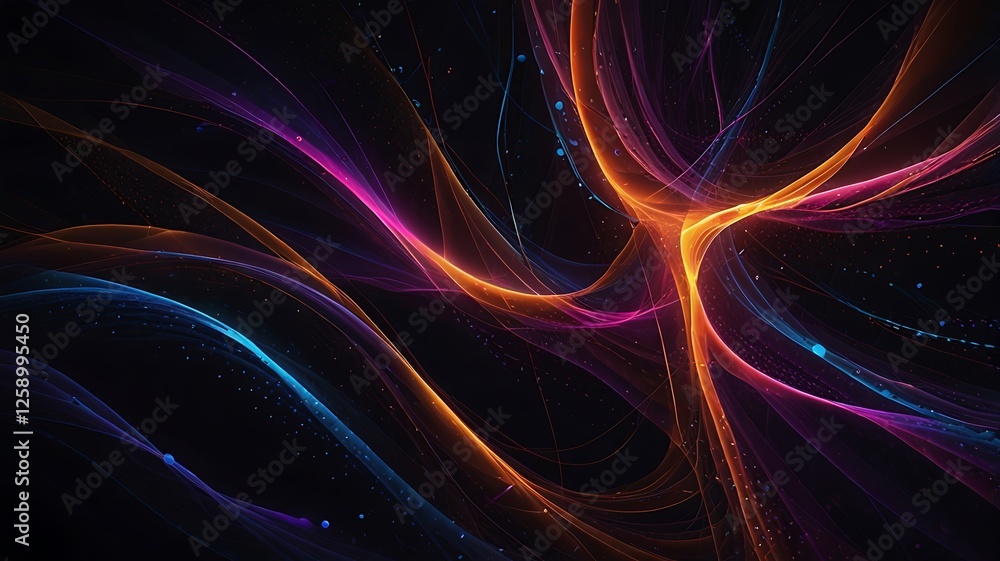 a mesmerizing cosmic scene with vibrant, flowing waves of color a mesmerizing cosmic scene with vibrant, flowing waves of color
