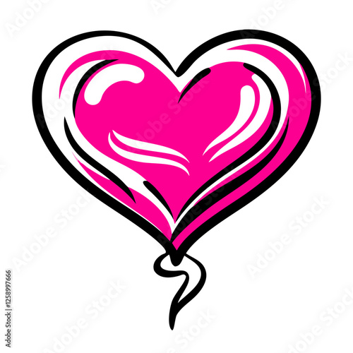 Heart balloon icon in pink color, festive celebration concept