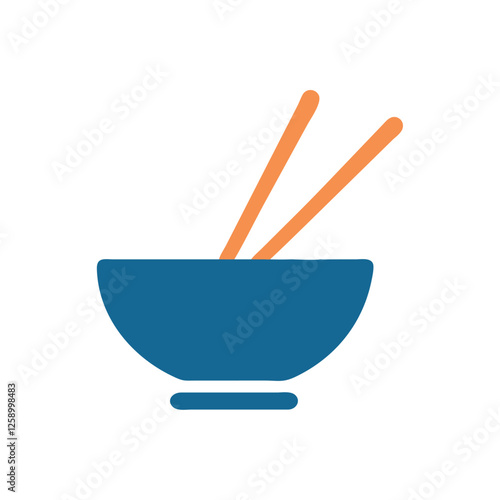 Restaurant bowl with chopsticks illustration