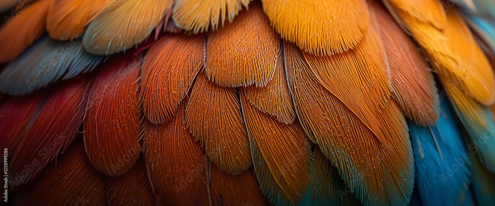 Fototapeta premium Colorful macaw parrot feather texture 
