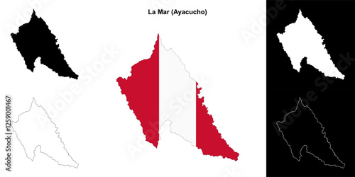 La Mar province outline map set