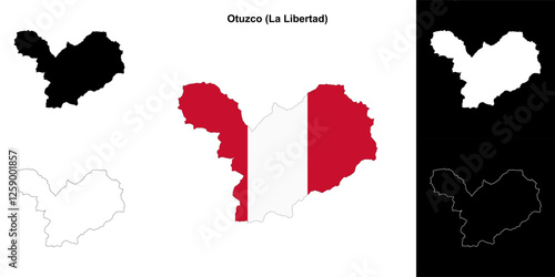 Otuzco province outline map set photo