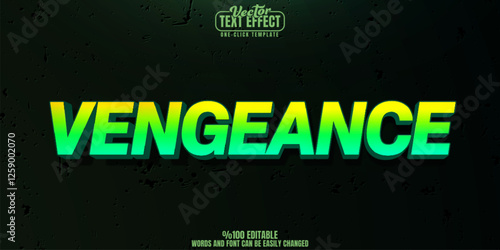 Vengeance editable text effect, customizable killer and revenge 3d font style
