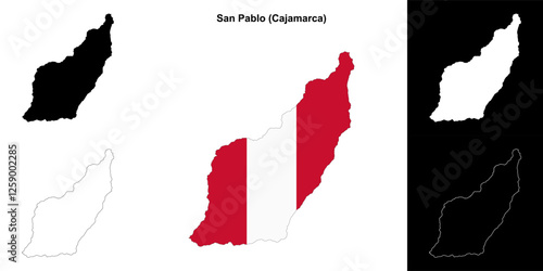 San Pablo province outline map set