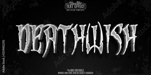 Horror editable text effect, customizable death and grave 3d font style