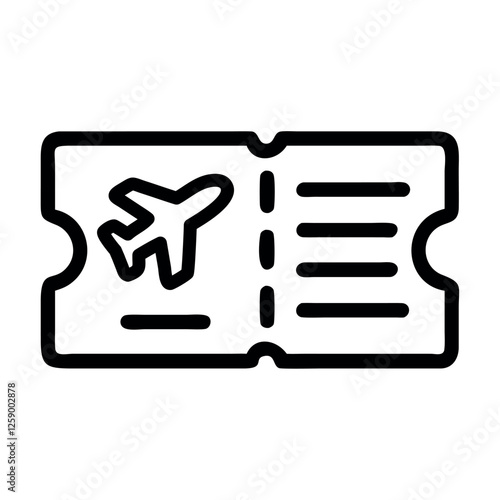 Airline ticket tourism line icon