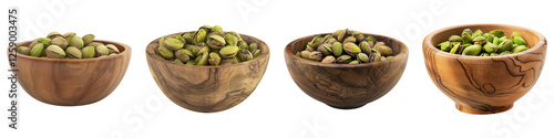 Wallpaper Mural Pistachio in a wooden bowl isolated on transparent background ,PNG, set of Torontodigital.ca