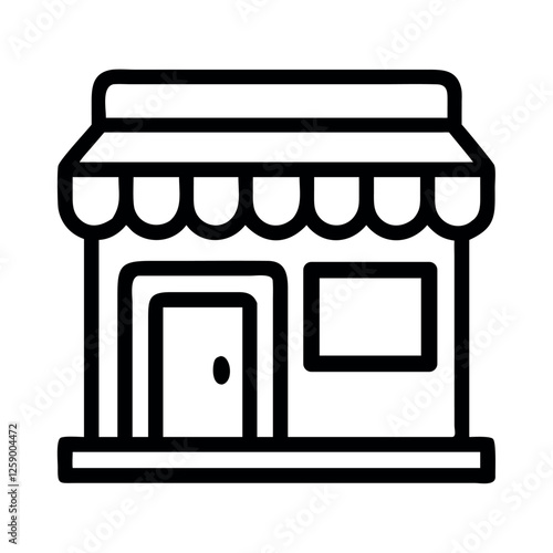 Small shop storefront tourism line icon