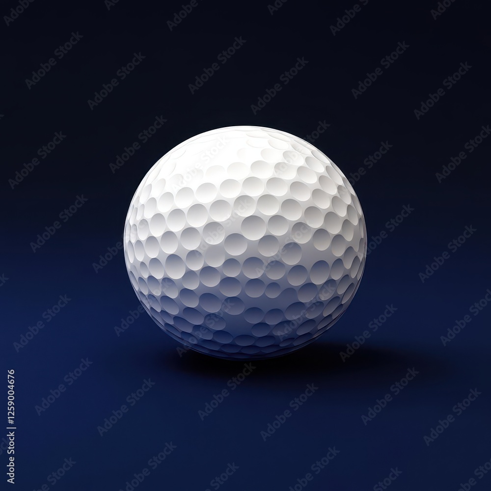 Stylish Golf Ball on Dark Blue Background for Sports Marketing Stylish Golf Ball on Dark Blue Background for Sports Marketing