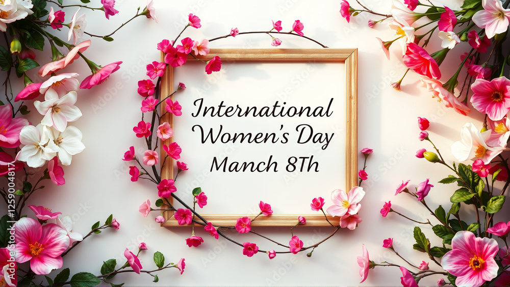 Obraz premium Frame surrounded by spring flowers