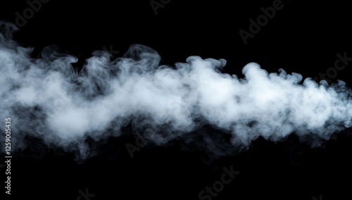 Abstract steam plume against black background (1) photo