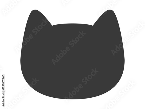 猫の顔のシルエット