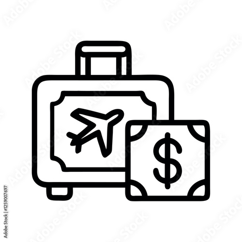 Travel budget tourism line icon