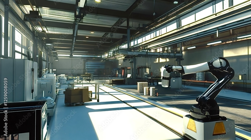 Advanced robotics in modern industrial warehouse