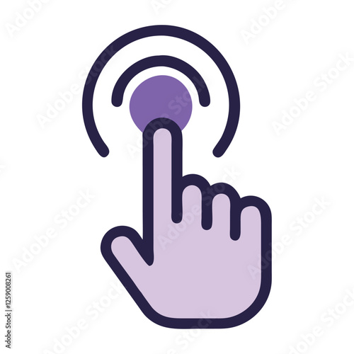 Finger pressing button futuristic interface