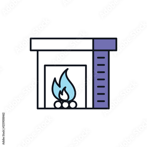 Fireplace vector icon