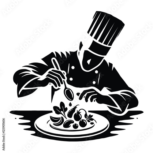 Chef Plating Gourmet Dish