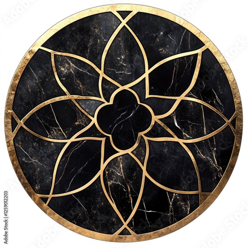 Elegant Geometric Circular Marble Abstract Design Cutout