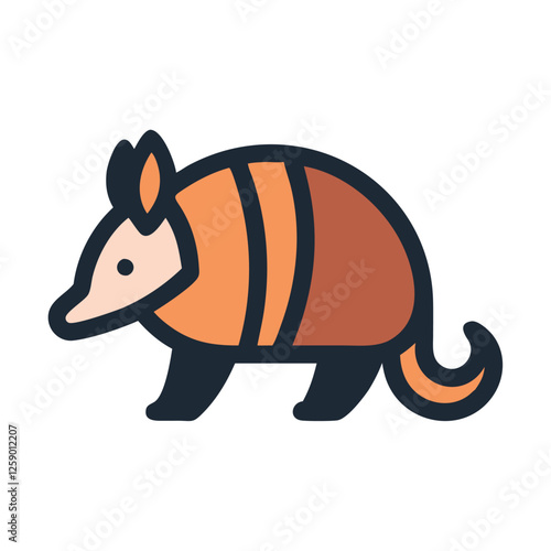 Desert wildlife armadillo icon illustration