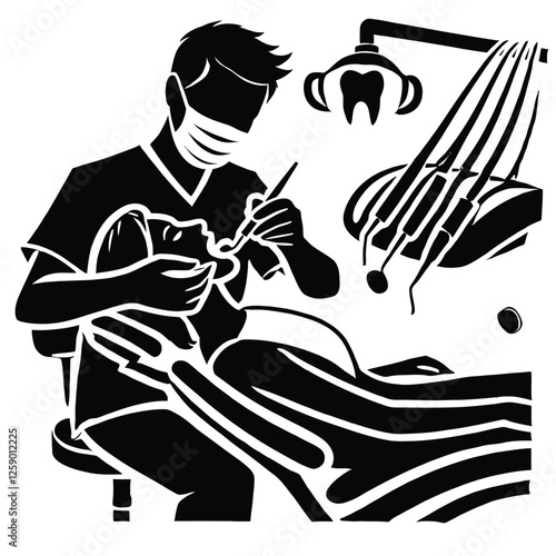 Dental Hygienist Cleaning Teeth