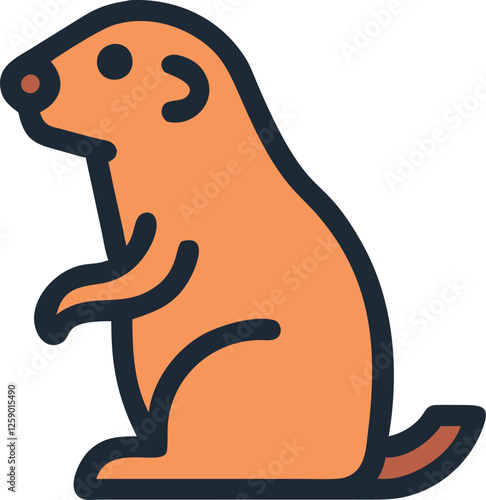 Schilderij op canvas Desert wildlife prairie dog icon illustration