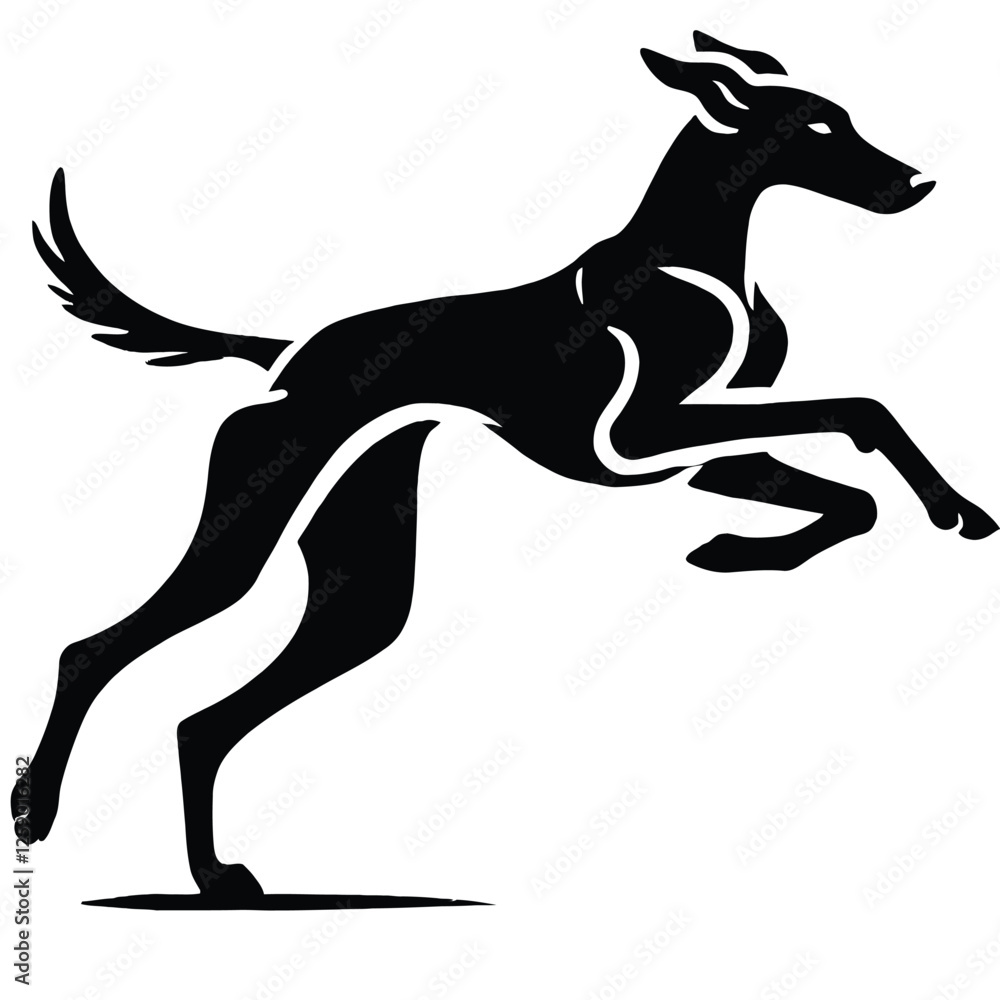 Obraz premium Azawakh Dog Silhouette Running