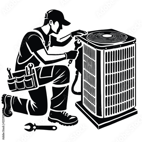 HVAC Technician Silhouette