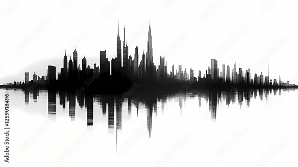 Naklejka premium silhouette dubais skyline