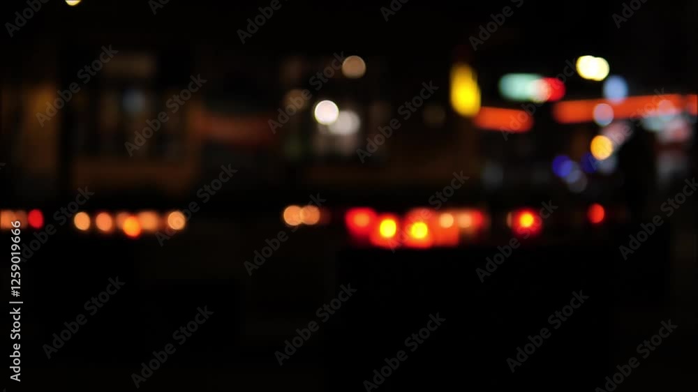 Abstract Motion of Pedestrians in Dark City Lights with Candle Glow Abstract Motion of Pedestrians in Dark City Lights with Candle Glow