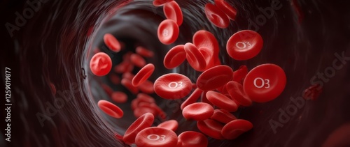 O3 or Ozone molecules combining with blood cells and integrating into the metabolism.	