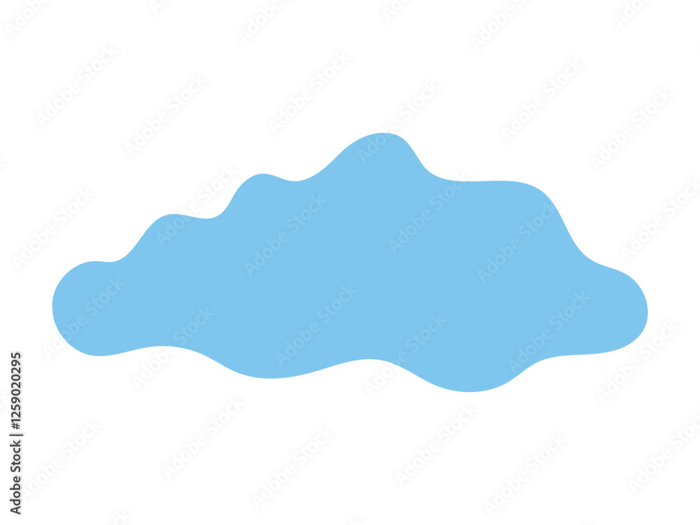 Blue Cloud Silhouette on Isolated White Background. Concept of Weather, Sky Art, Cute Cloud Shape, Minimalist Design, Graphic Illustration. Print, Icon, Design Element Blue Cloud Silhouette on Isolated White Background. Concept of Weather, Sky Art, Cute Cloud Shape, Minimalist Design, Graphic Illustration. Print, Icon, Design Element