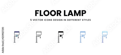 Floor Lamp vector icons set stock illustration