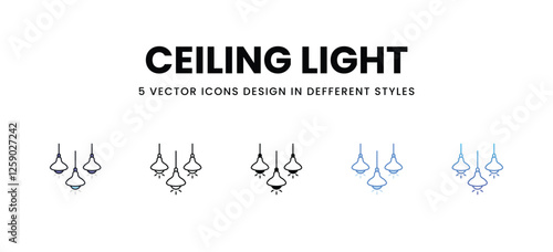 Ceiling Light vector icons set stock illustration