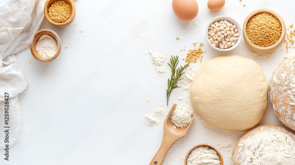 Top view of fresh yeast dough isolated on a white background Top view of fresh yeast dough isolated on a white background