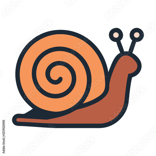 Desert wildlife snail icon illustration