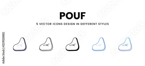 Pouf vector icons set stock illustration