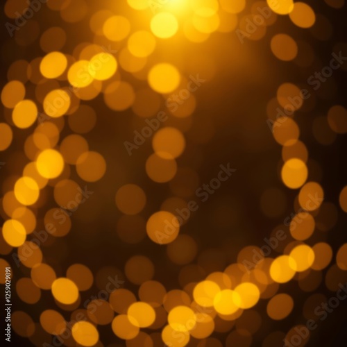 Warm golden bokeh lights illuminate a dark backdrop creating an abstract pattern of soft glowing orbs ideal for backgrounds blurred shine bokeh for overlay effect Bokeh light lights background bo photo