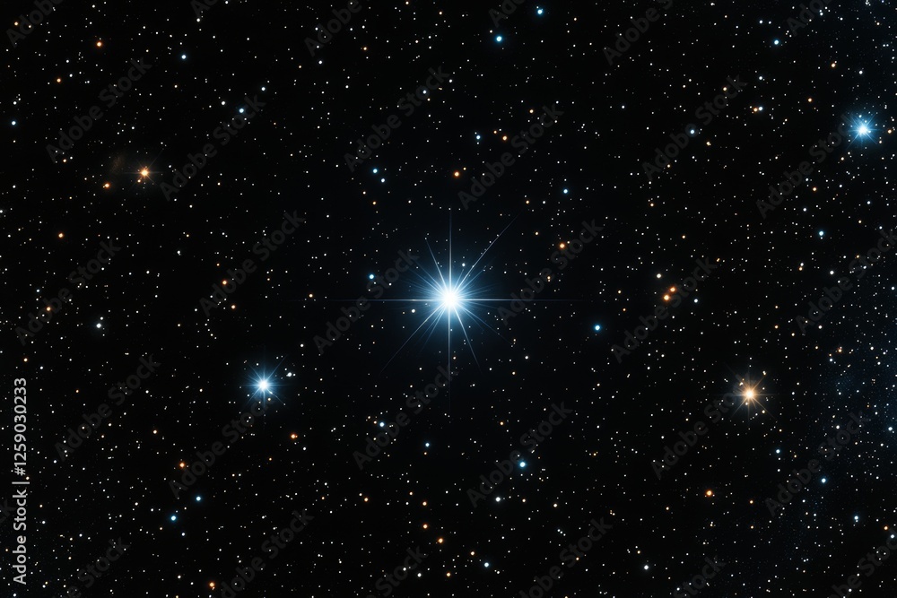 Bright star in a dense star field Bright star in a dense star field